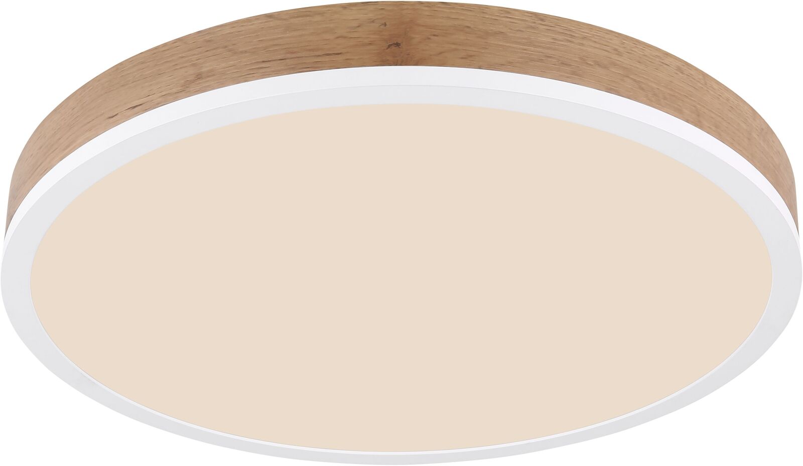 LED-Deckenleuchte - weiß matt - Holzoptik - Ø 45 cm