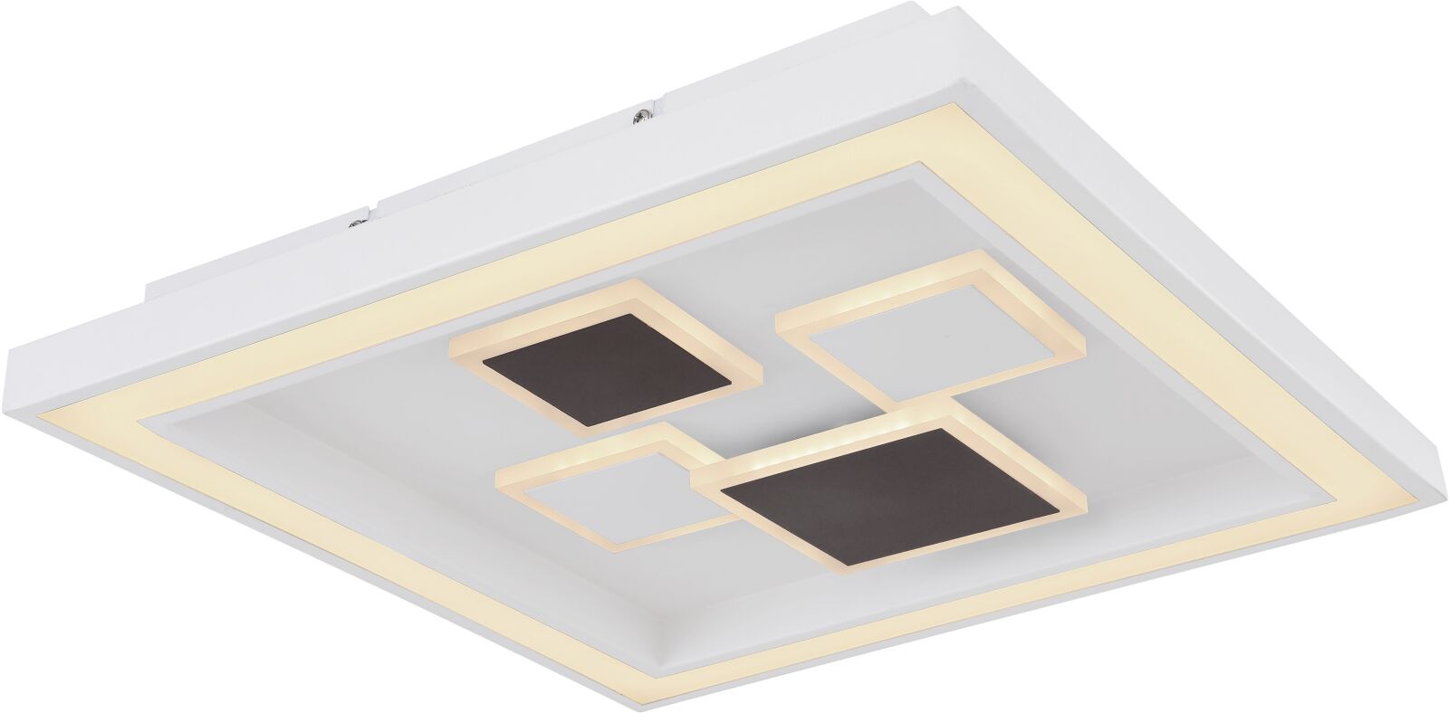 LED-Deckenleuchte - weiß opal - anthrazit - Smart Home - 48x48 cm
