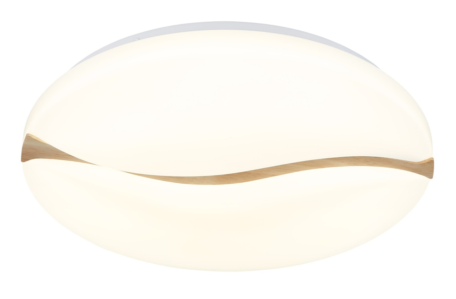 LED-Deckenleuchte - weiß opal - braun - Ø 33 cm