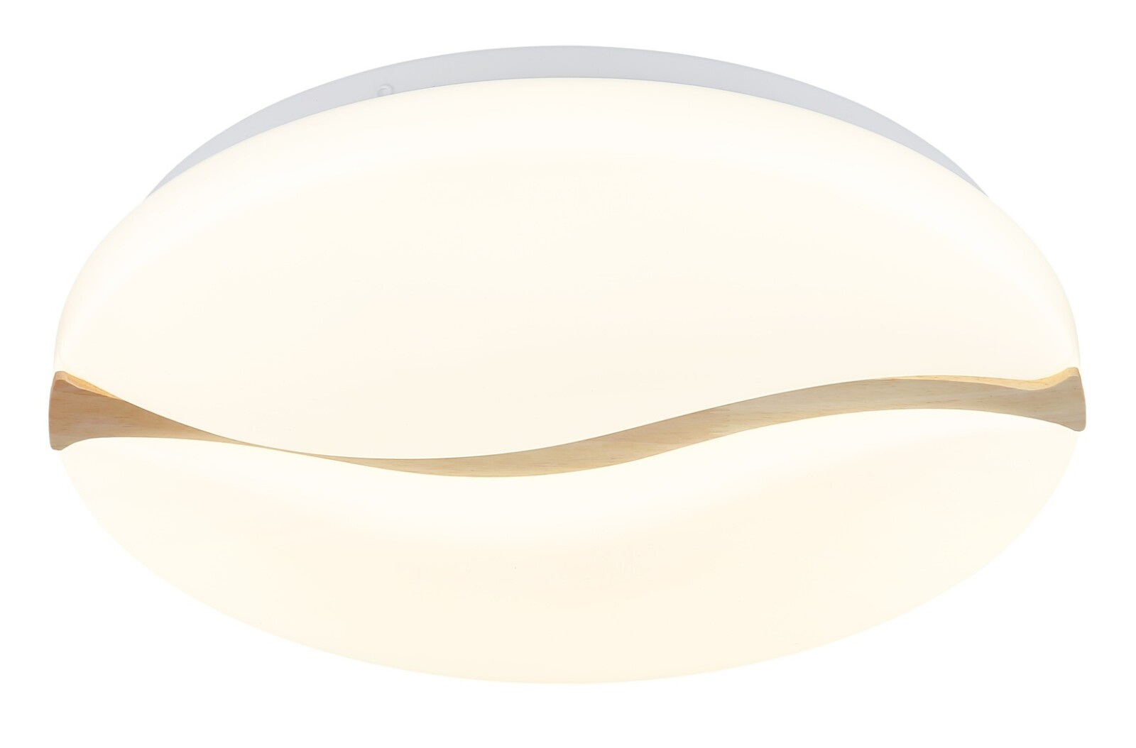 LED-Deckenleuchte - weiß opal - braun - Ø 39 cm