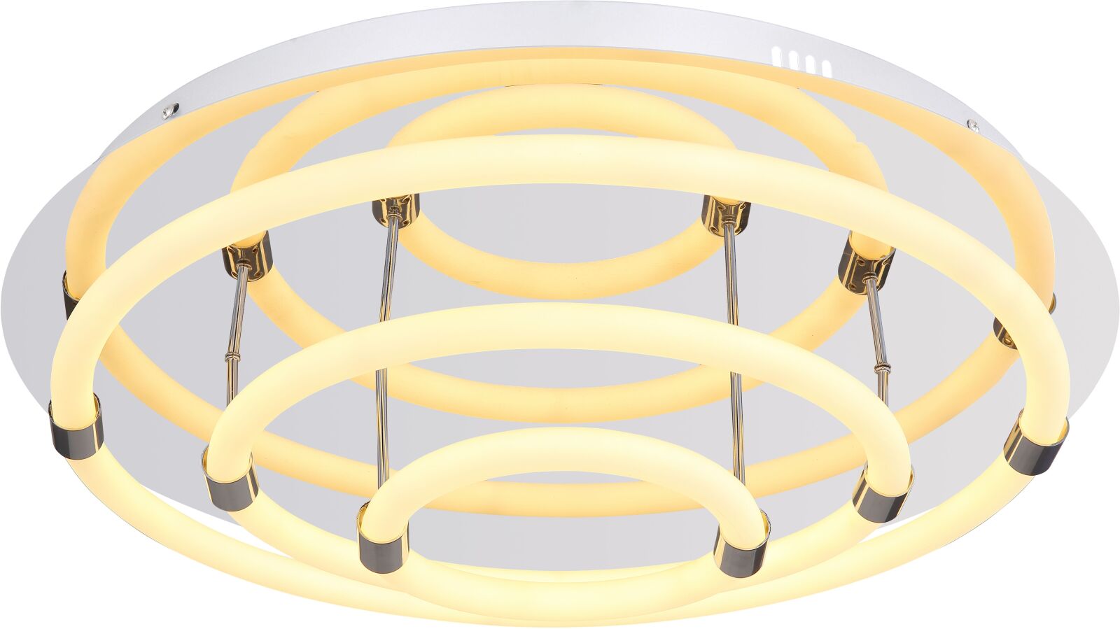 LED-Deckenleuchte - weiß-opal-chromfarben - Ø 55 cm