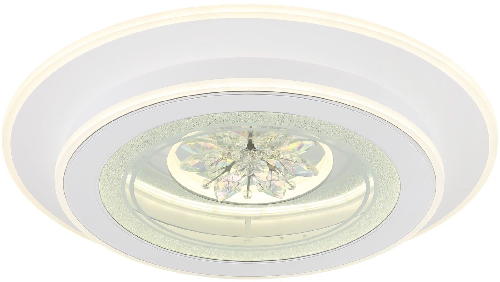 LED-Deckenleuchte - weiß-opal-klar - Nachtlicht - Acrylkristalle