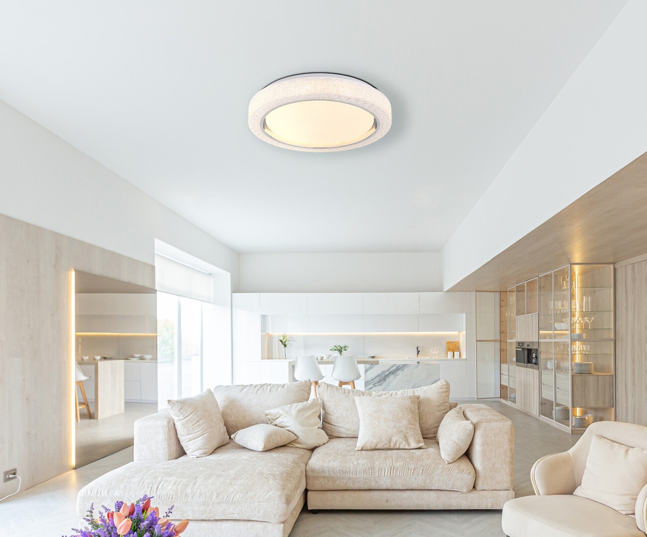 LED-Deckenleuchte - weiß - opal - Memoryfunktion