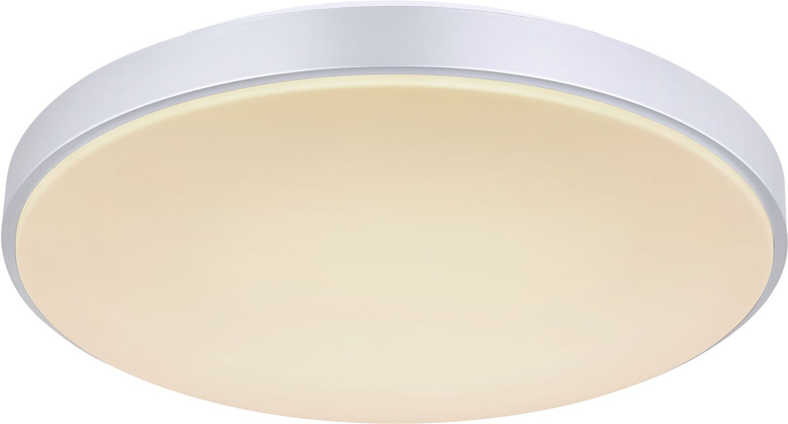 LED-Deckenleuchte - weiß-silber - opal - Memoryfunktion - Ø 41 cm