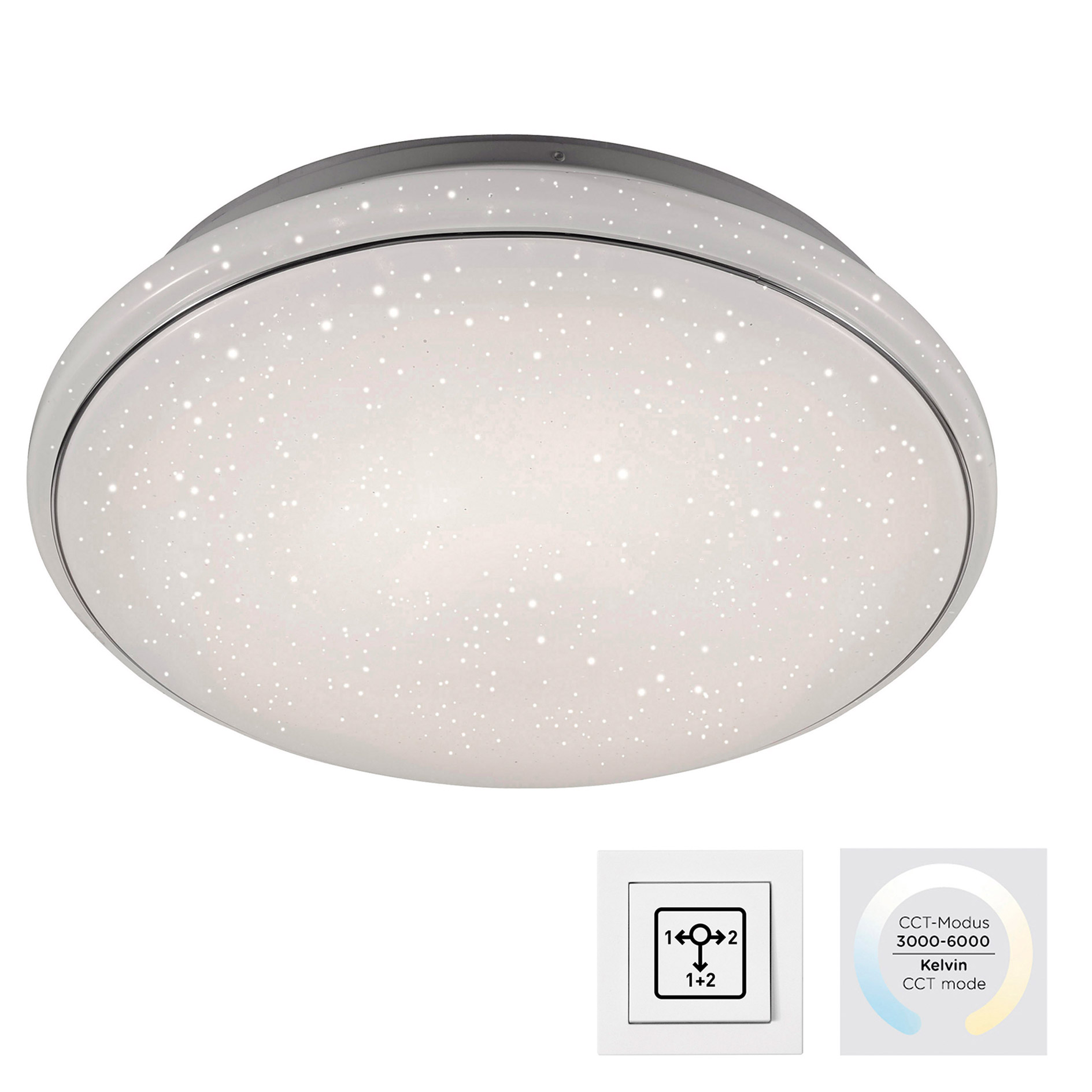 LED-Deckenleuchte - weiß - Stern-Effekt - Ø 44 cm