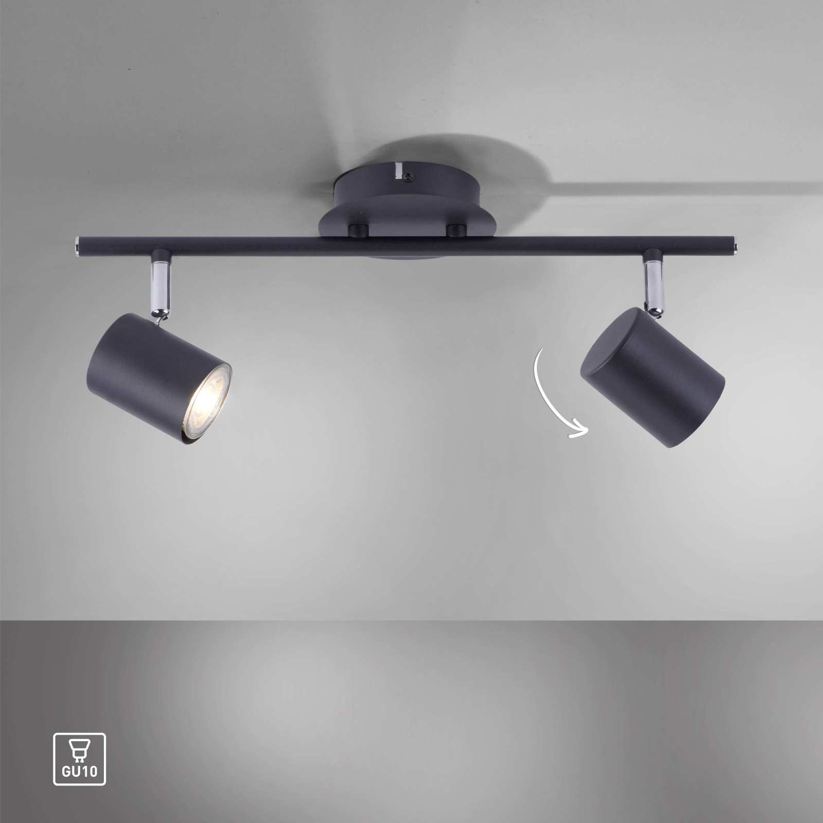 LED-Deckenstrahler - anthrazit - 2-flammig 