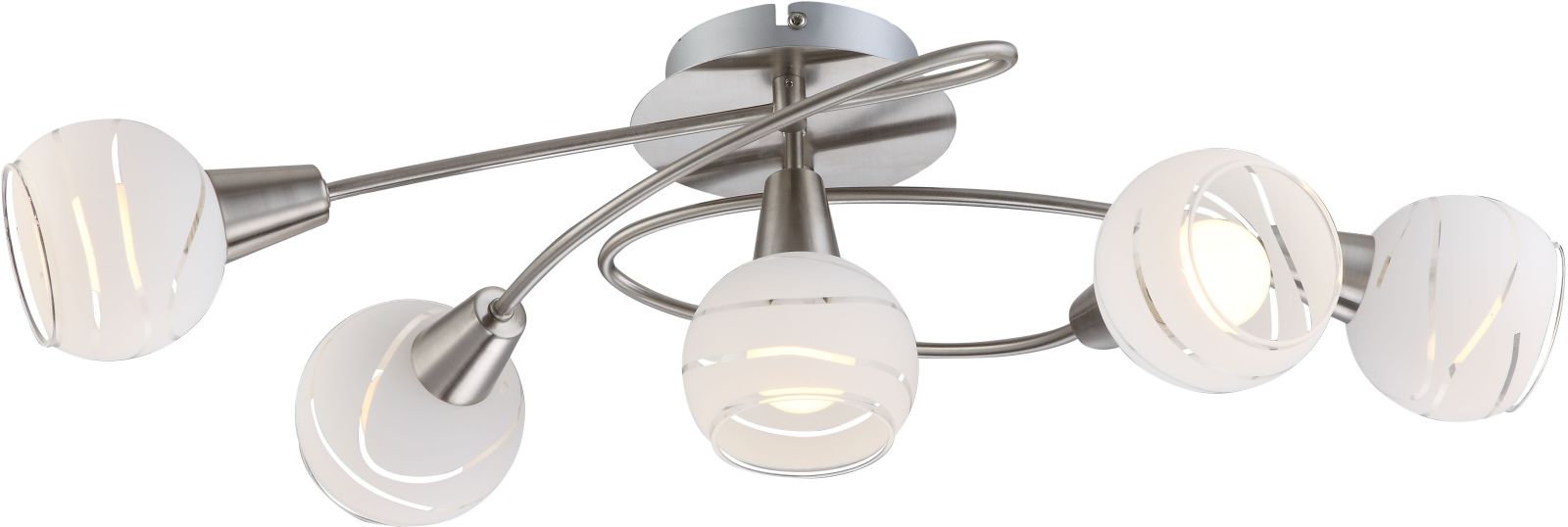 LED-Deckenstrahler - nickel matt - 5-flammig