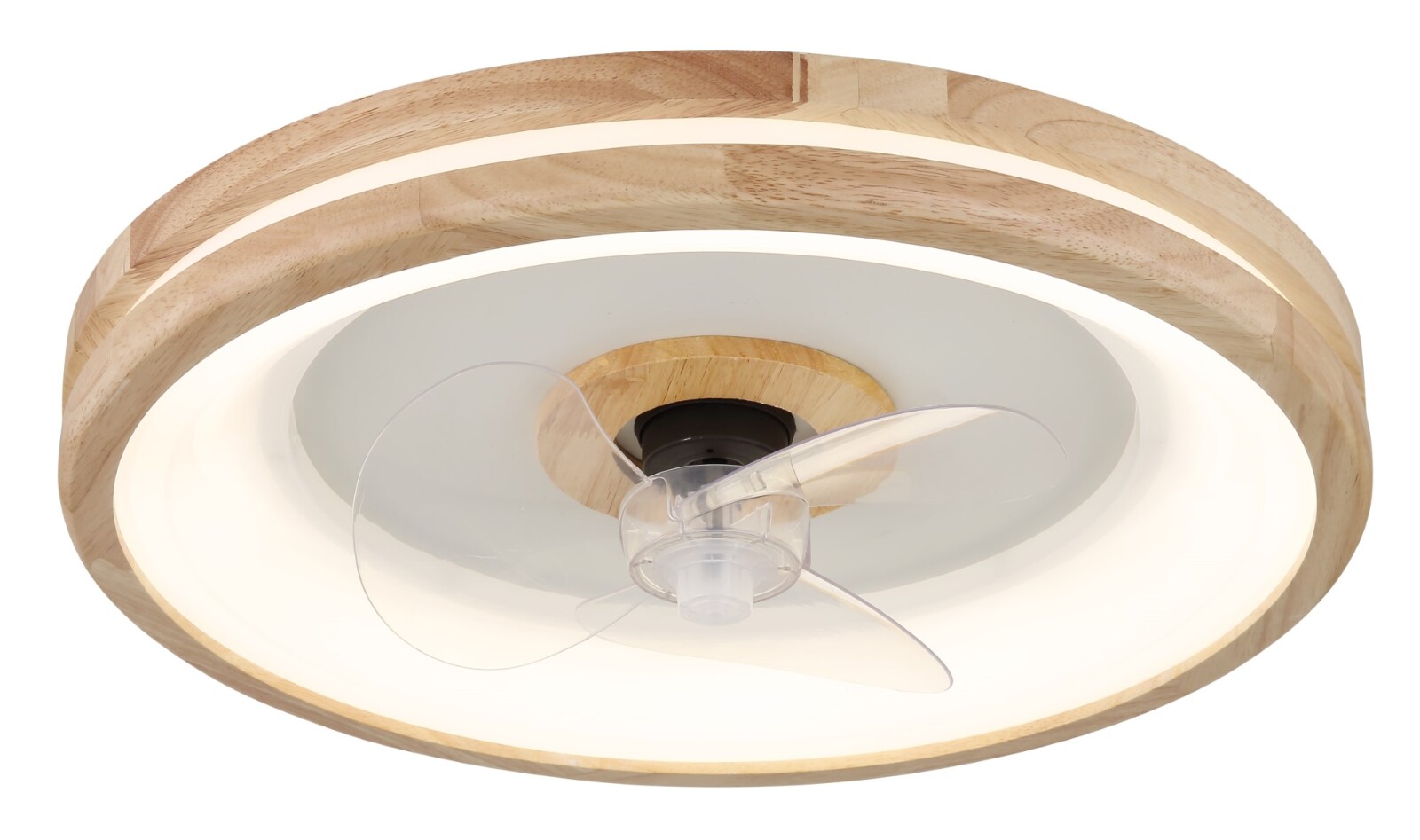 LED-Deckenventilator - dunkelbraun-opal - Holz - Memoryfunktion -Ø 50 cm