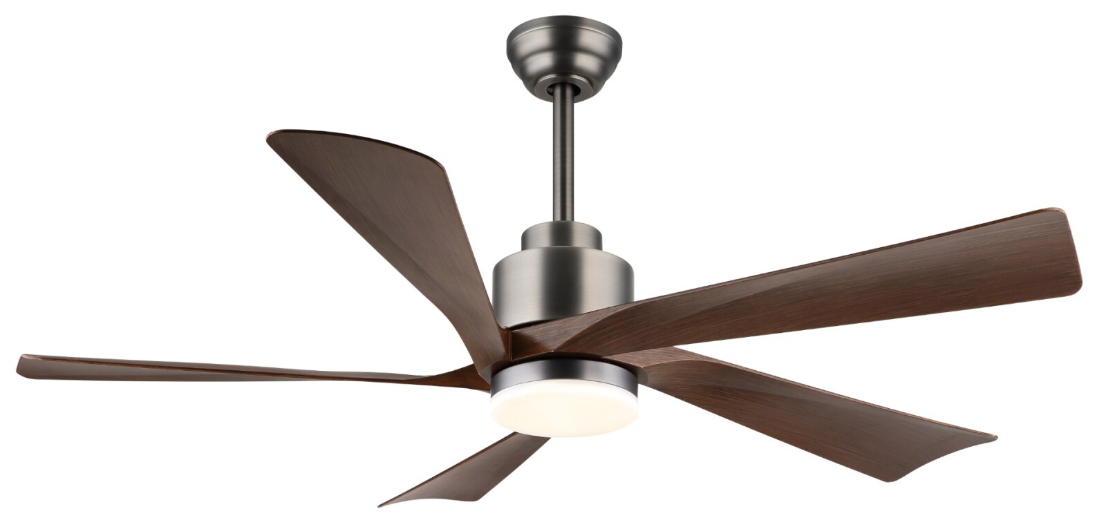 LED-Deckenventilator - grau-holzfarben - mit Fernbedienung - Ø 132 cm