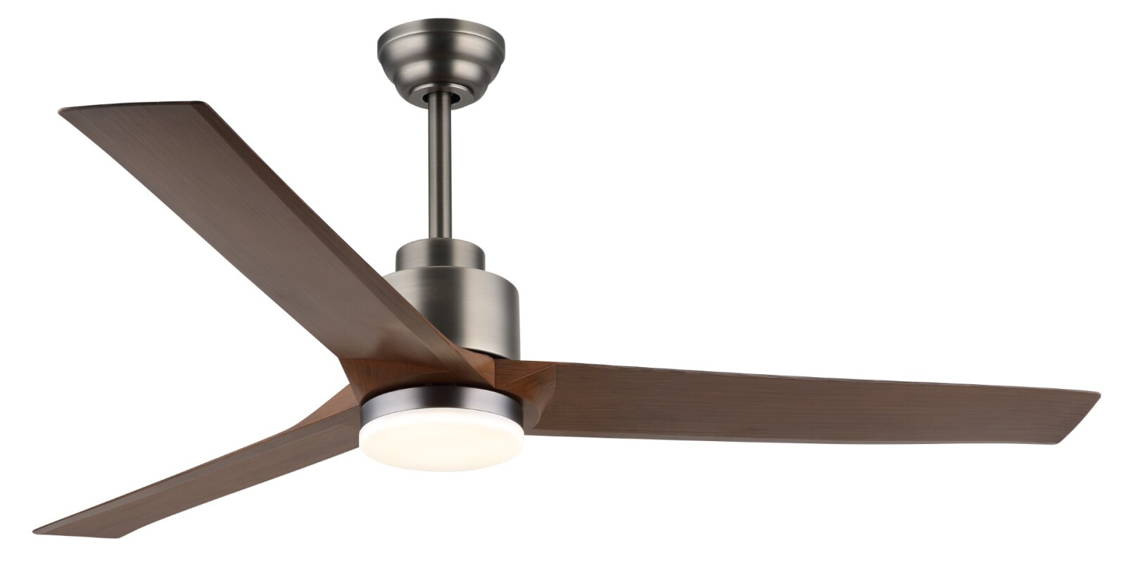 LED-Deckenventilator - grau-holzfarben - mit Fernbedienung - Ø 148 cm