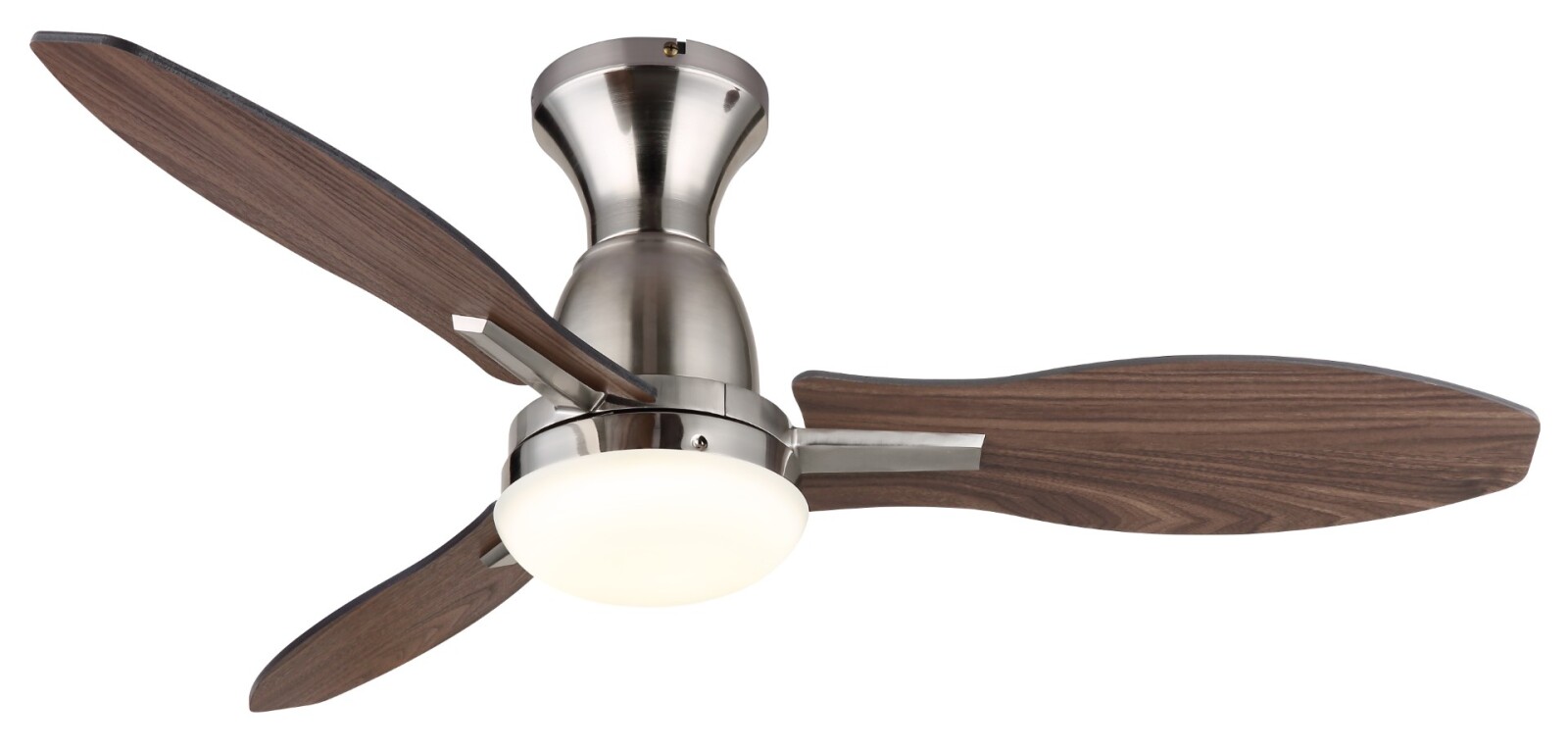 LED-Deckenventilator - Nickel matt - Holzoptik dunkel - Memoryfunktion - Ø 107 cm