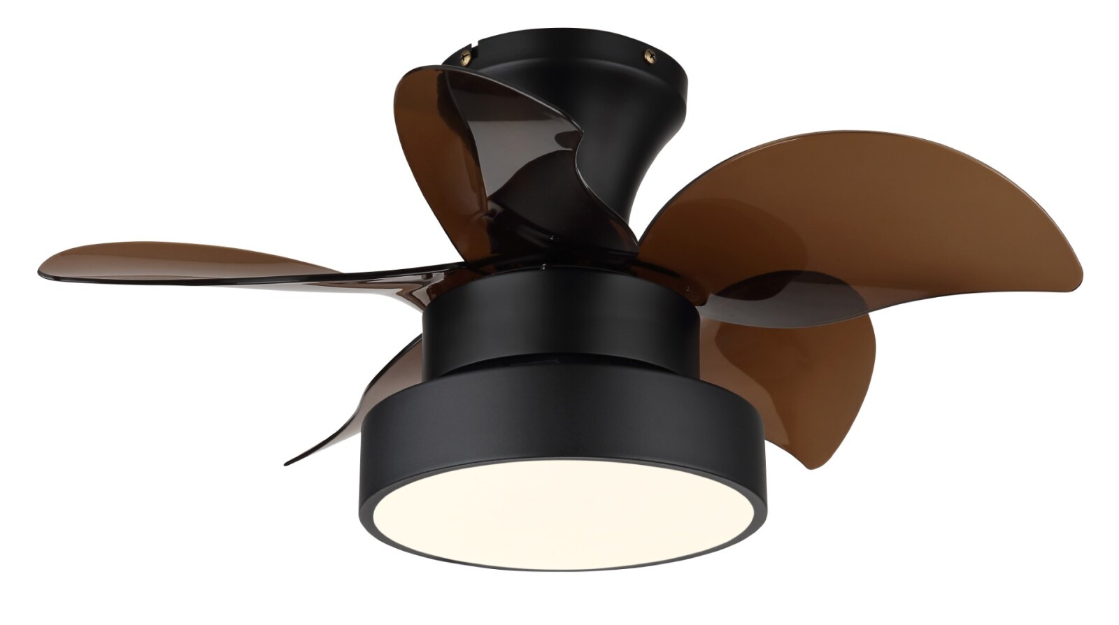 LED-Deckenventilator - schwarz matt - braun opal - Memoryfunktion - Ø 58 cm