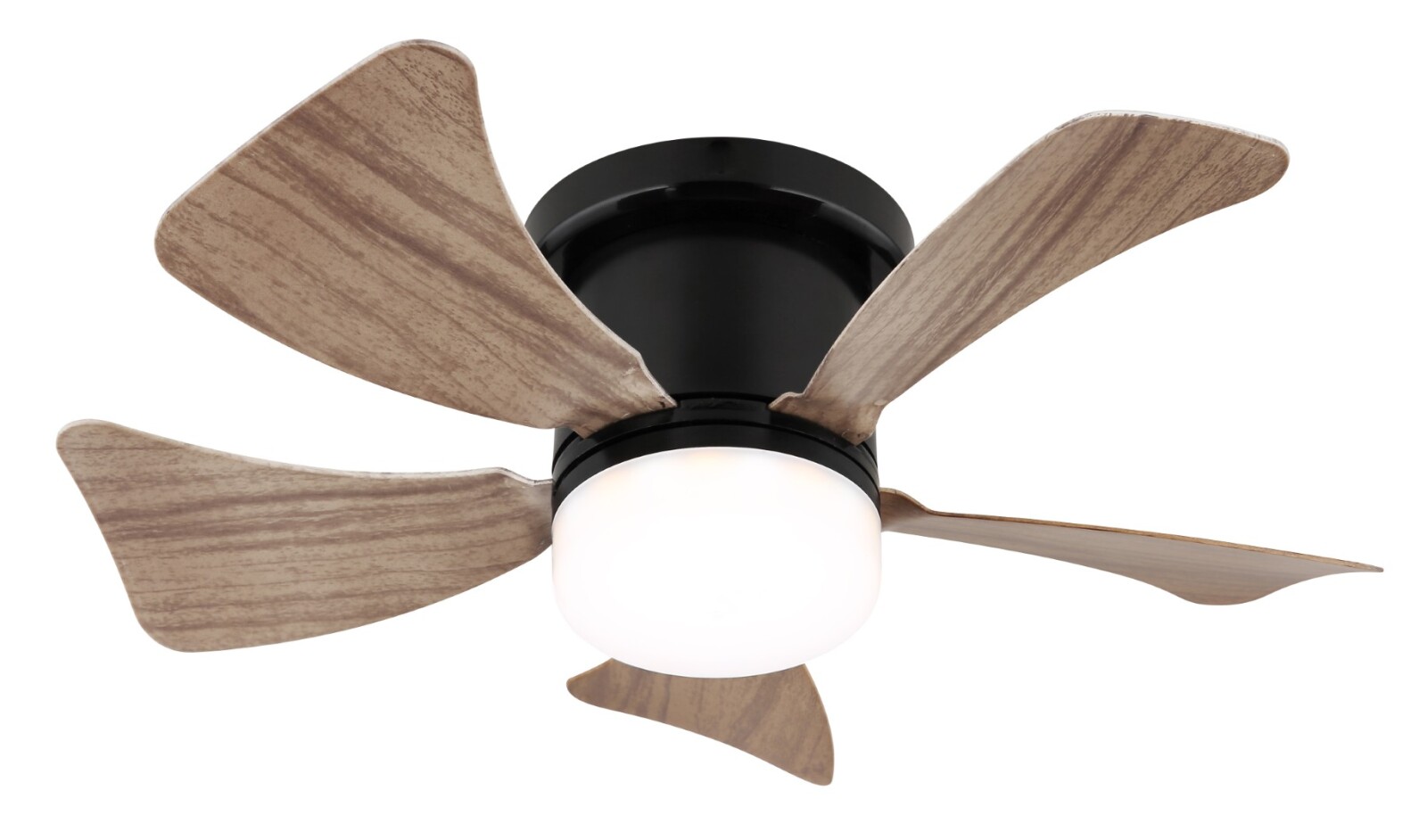 LED-Deckenventilator - schwarz matt - Holzoptik - mit Fernbedienung - Ø 40,6 cm
