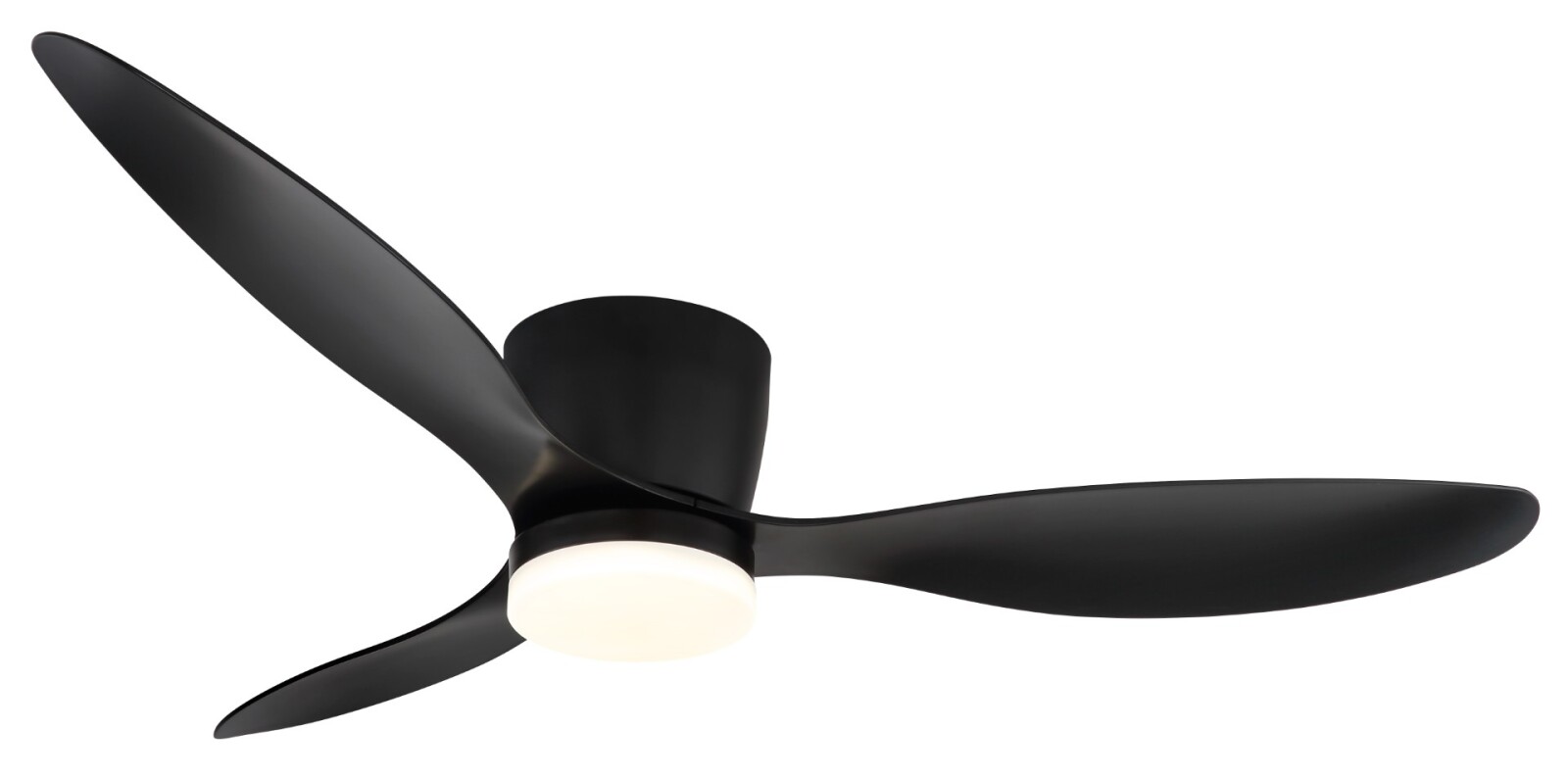 LED-Deckenventilator - schwarz matt - mit Fernbedienung - Ø 131,5 cm