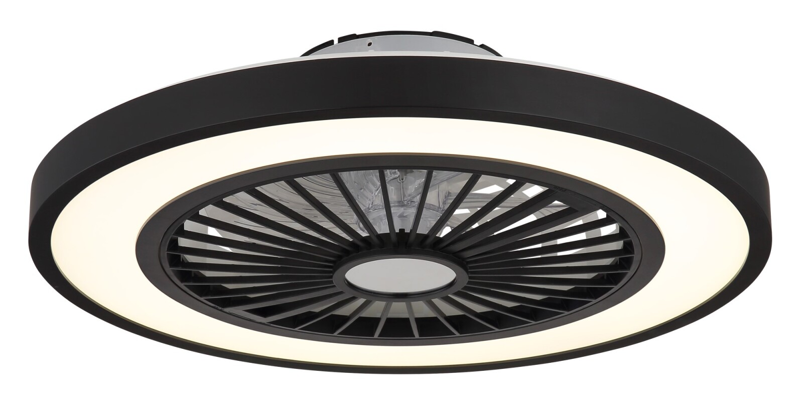 LED-Deckenventilator - schwarz matt - opal - mit Fernbedienung - Ø 54 cm