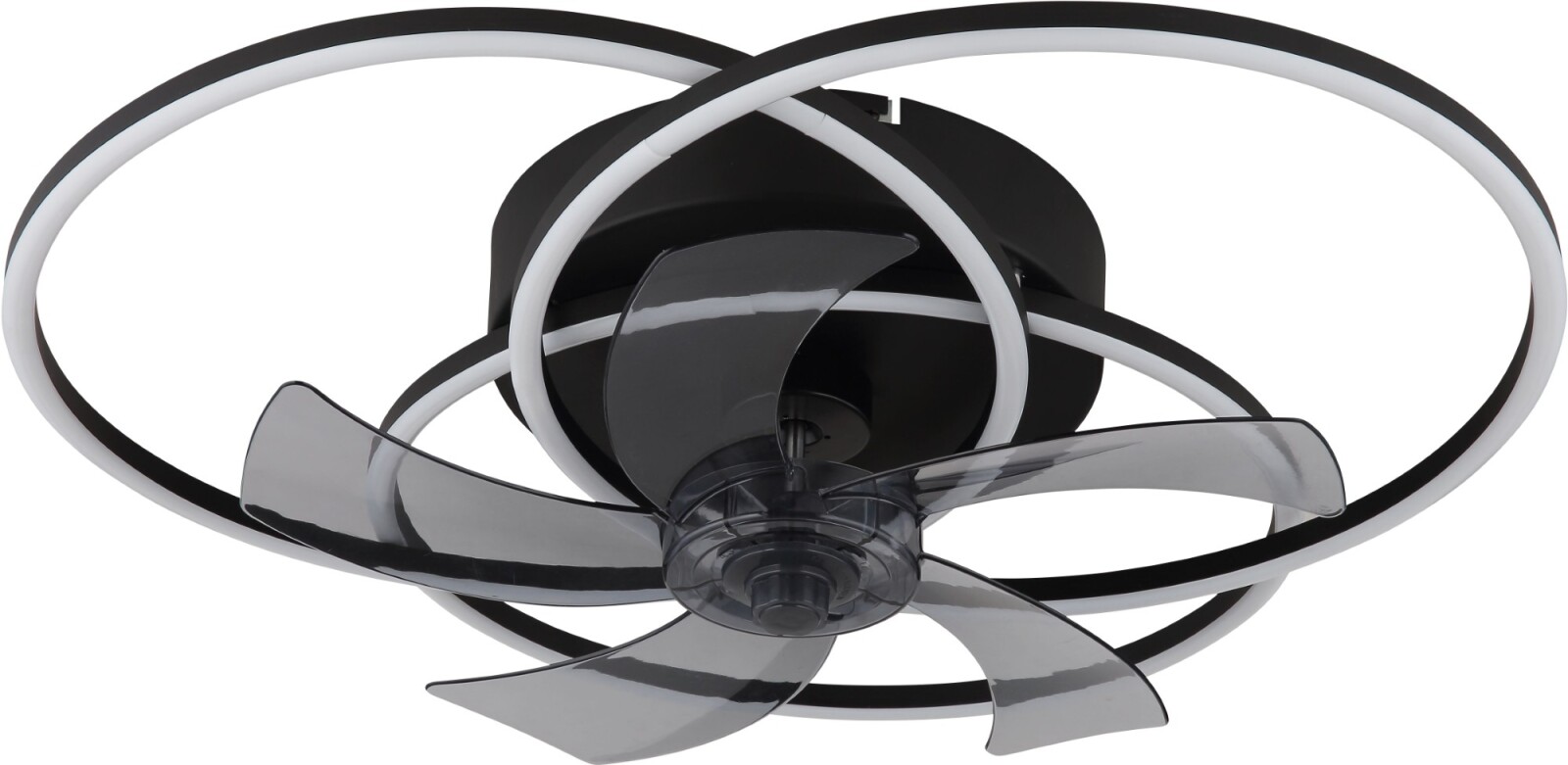 LED-Deckenventilator - schwarz matt - rauchfarben - Memory 