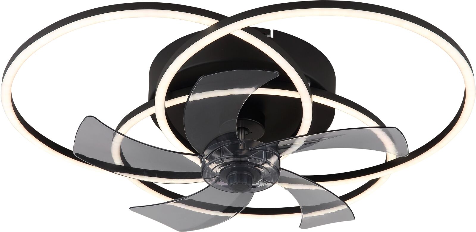 LED-Deckenventilator - schwarz matt - rauchfarben - Memory 