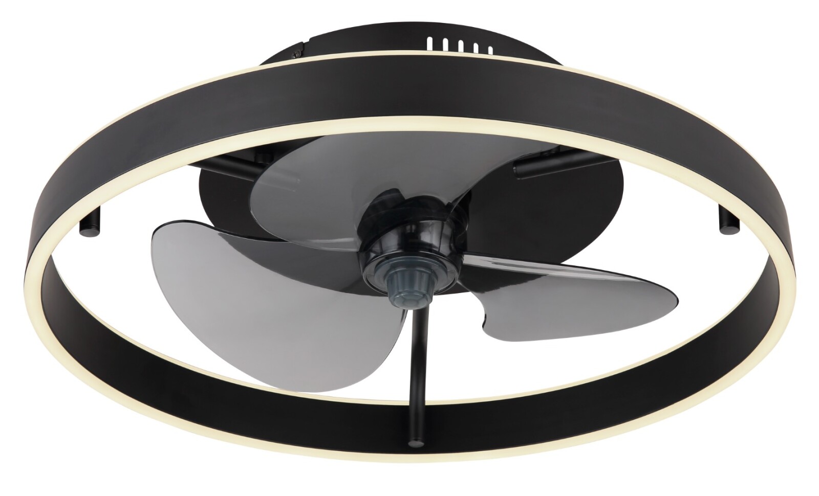 LED-Deckenventilator - schwarz-opal - rauchfarben - Memoryfunktion - Ø 50 cm