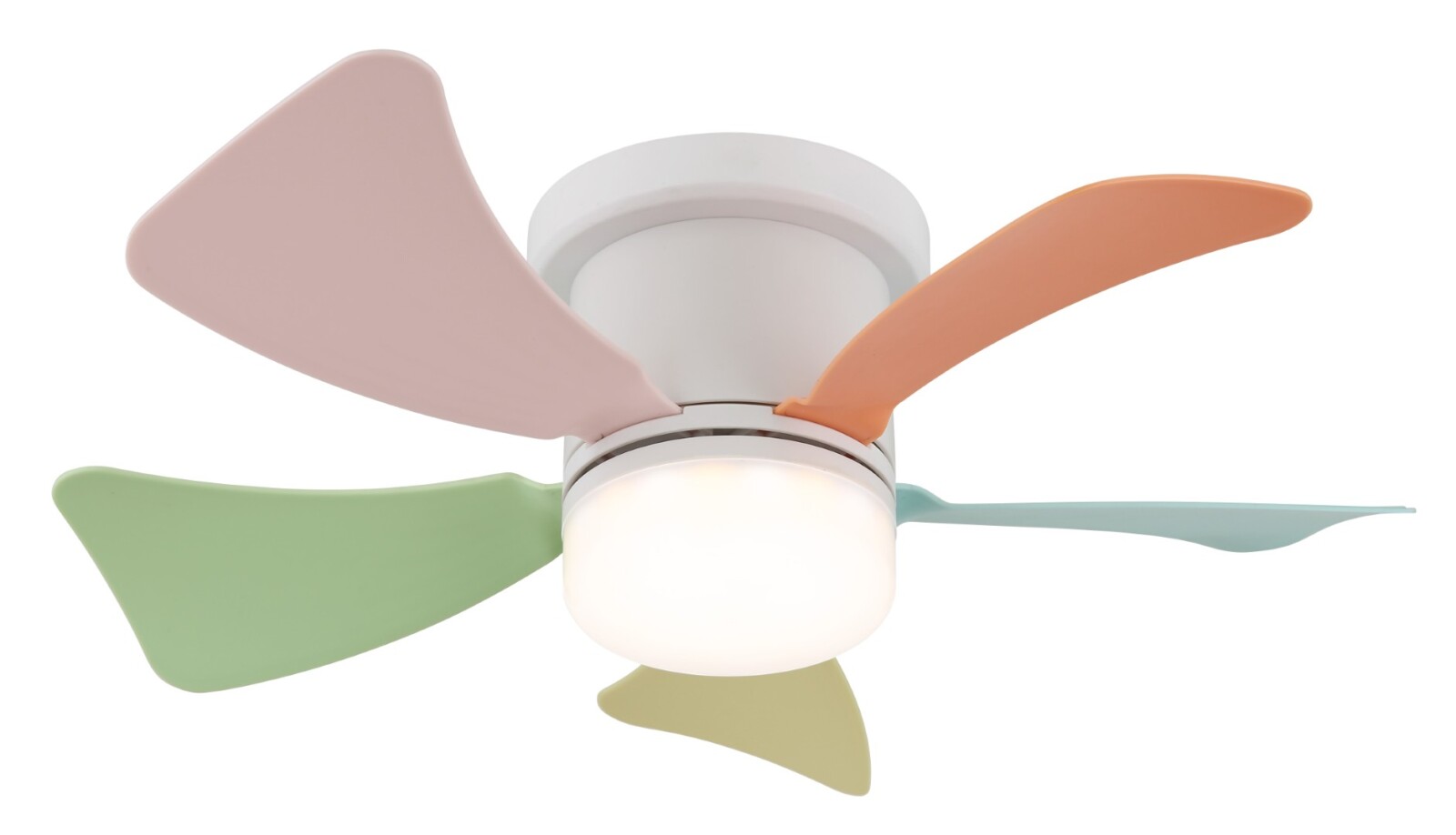 LED-Deckenventilator - weiß-bunt - mit Fernbedienung - Ø 40,6 cm