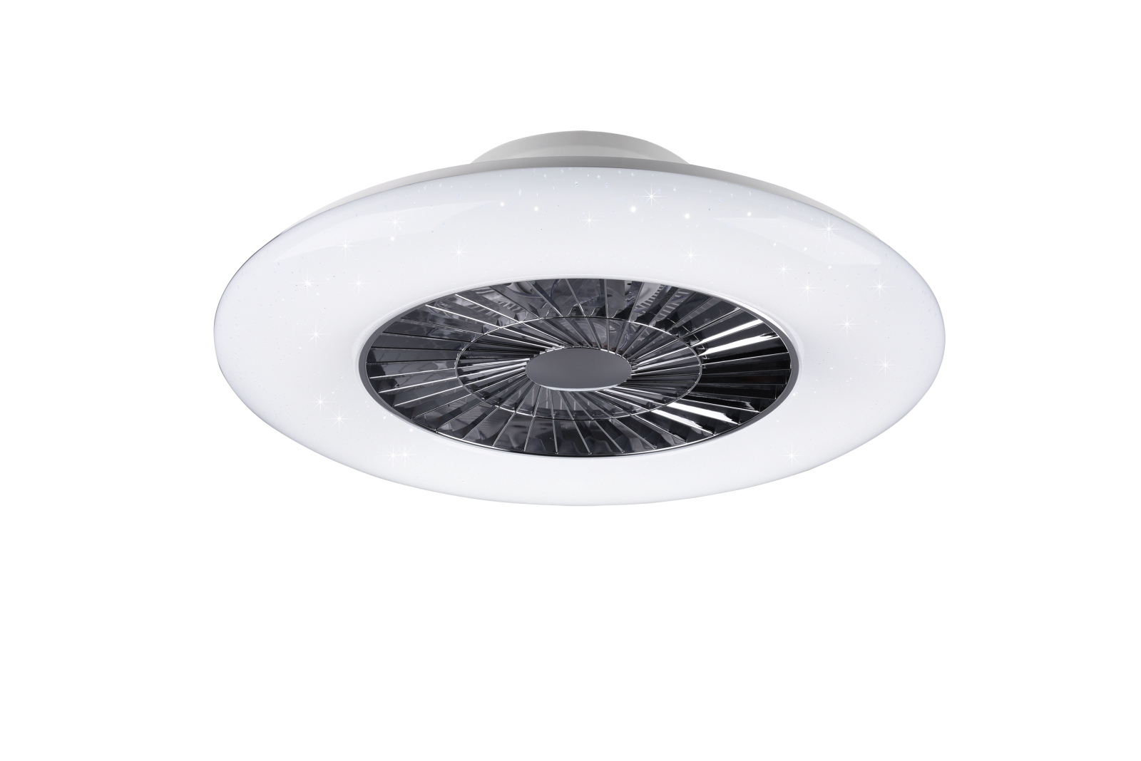 LED-Deckenventilator - weiß-chrom - Starlight-Effekt