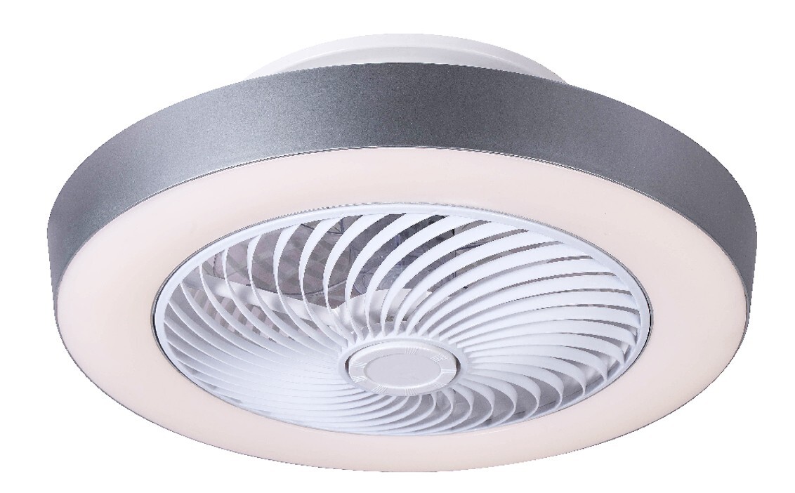 LED-Deckenventilator - weiß-grau - opal klar - Memoryfunktion - Ø 54,8 cm
