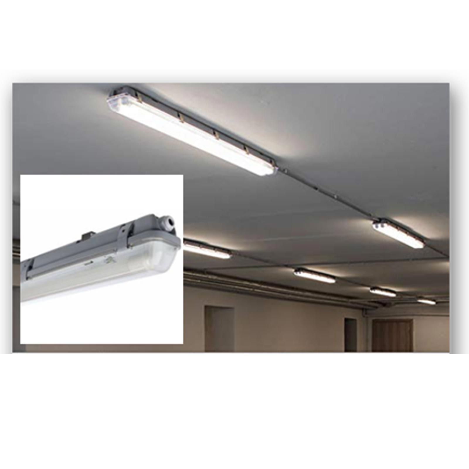 LED-Feuchtraumleuchte - weiß - 128 cm