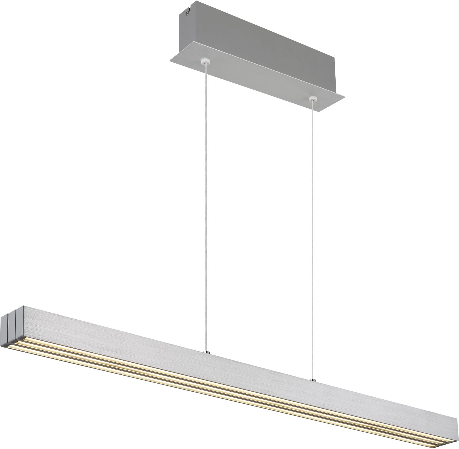 LED-Hängeleuchte - alufarben-opal - Touchdimmer - höhenverstellbar