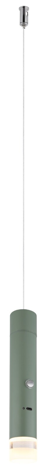 LED-Hängeleuchte - blassgrün matt - Touchdimmer - mit Magnet - Taschenlampe