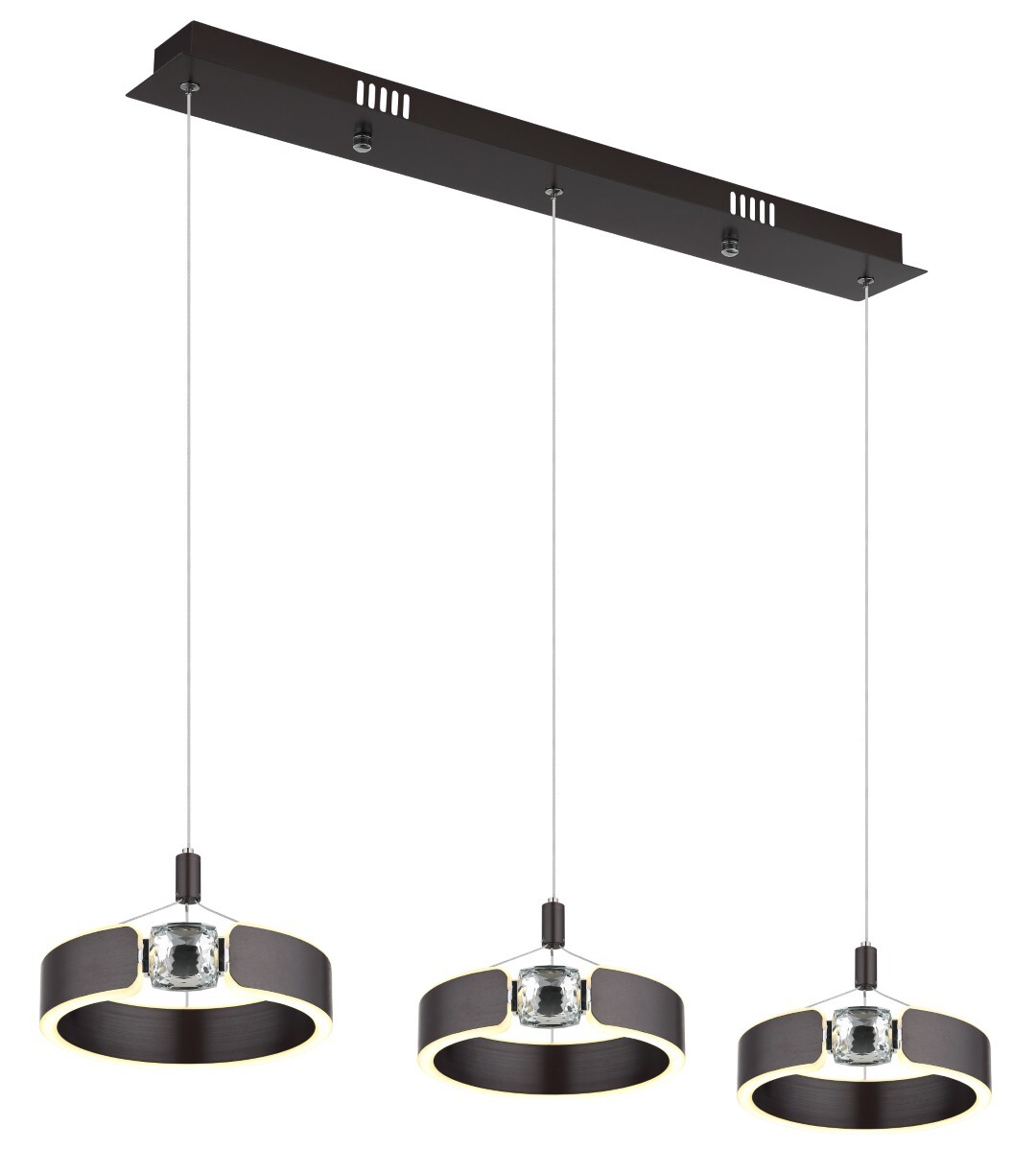 LED-Hängeleuchte - bronzefarben-opal - 3-flammig