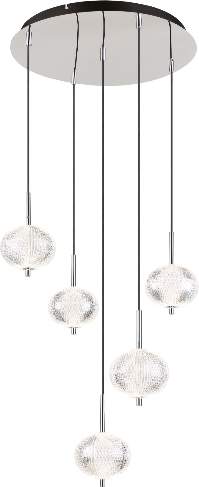 LED-Hängeleuchte - chromfarben - dimmbar
