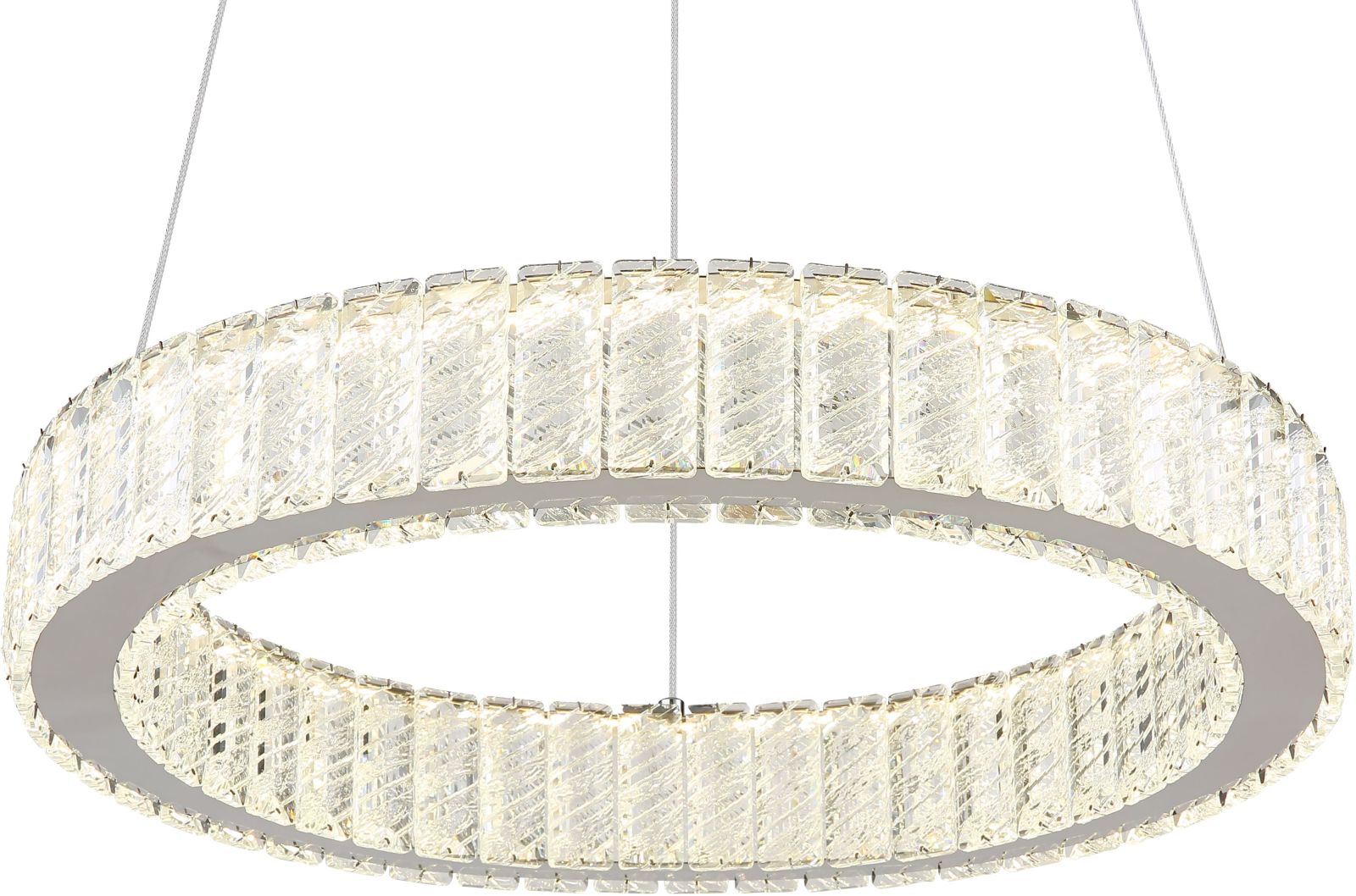 LED-Hängeleuchte - chromfarben-klar - K5 Kristalle - Ø 50 cm