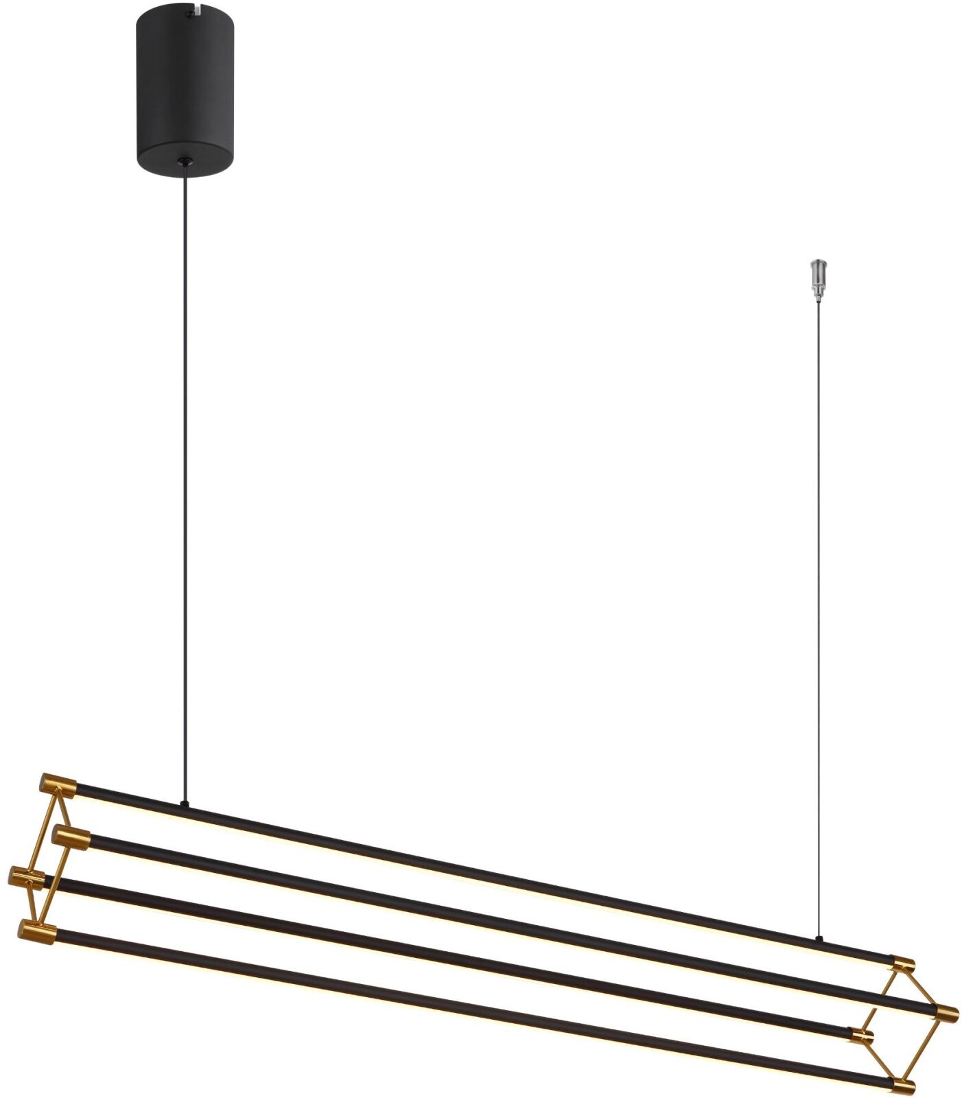LED-Hängeleuchte - goldfarben - opal - schwarz matt - 104 cm