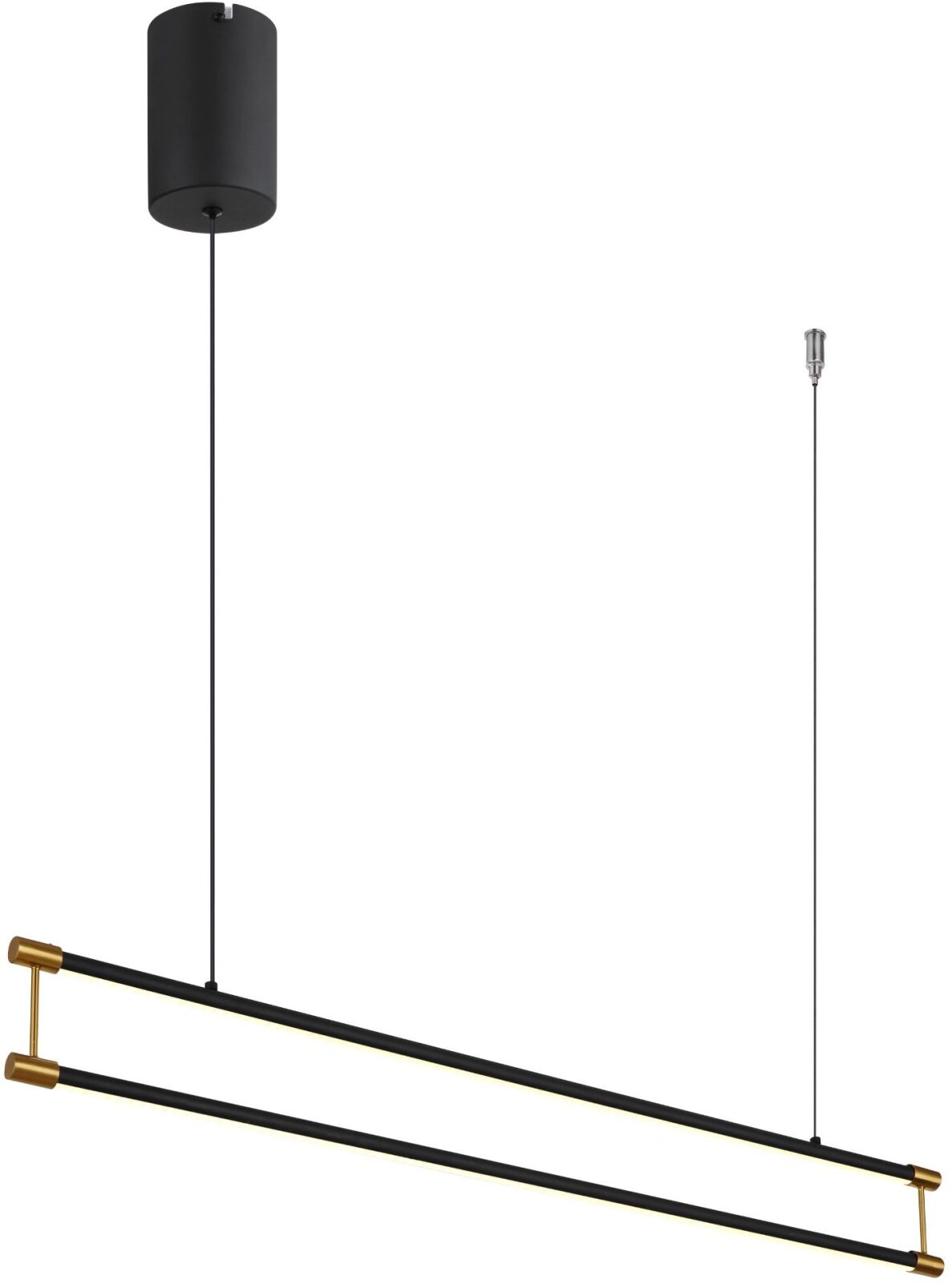 LED-Hängeleuchte - goldfarben - opal - schwarz matt - 84 cm