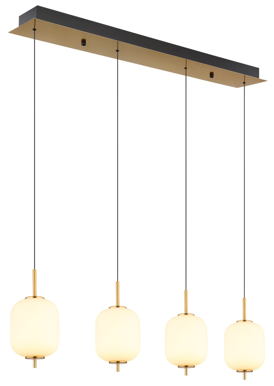 LED-Hängeleuchte - messingfarben-schwarz matt - 220 cm