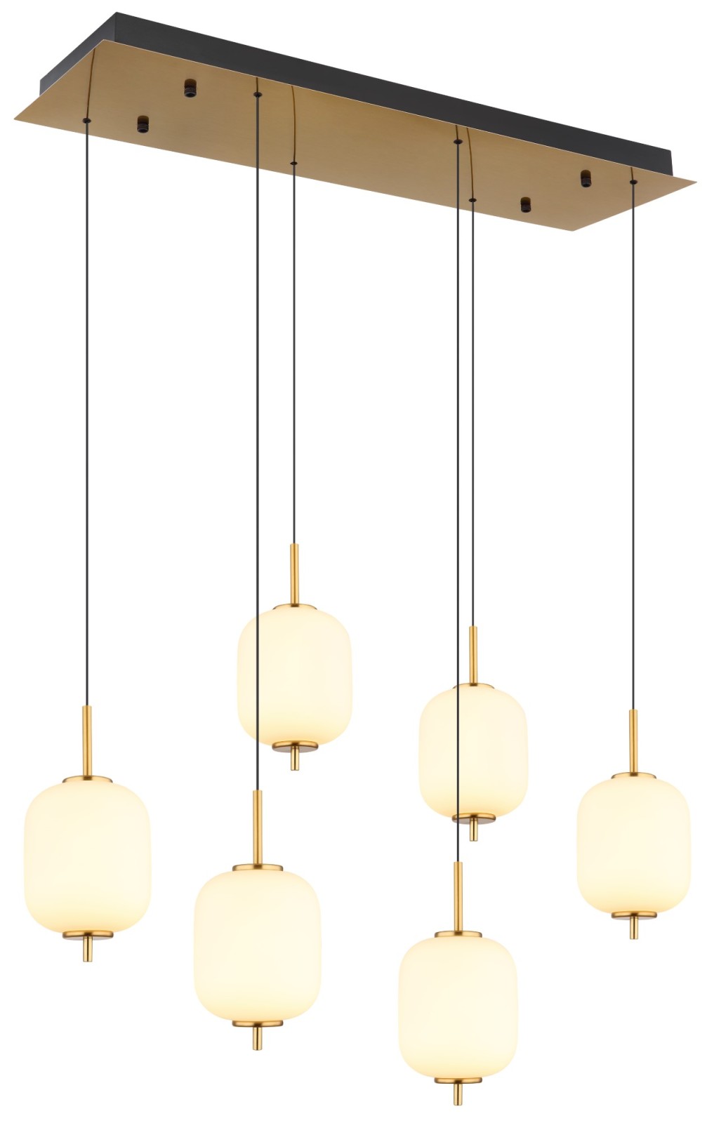 LED-Hängeleuchte - messingfarben-schwarz matt - 220 cm