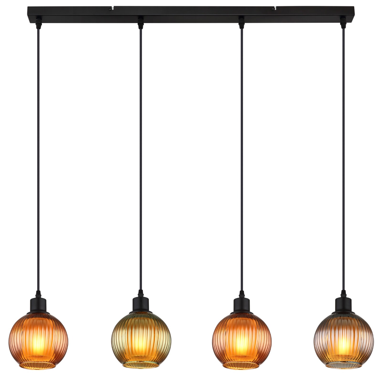 LED-Hängeleuchte - multicolor - schwarz matt - 4-flammig