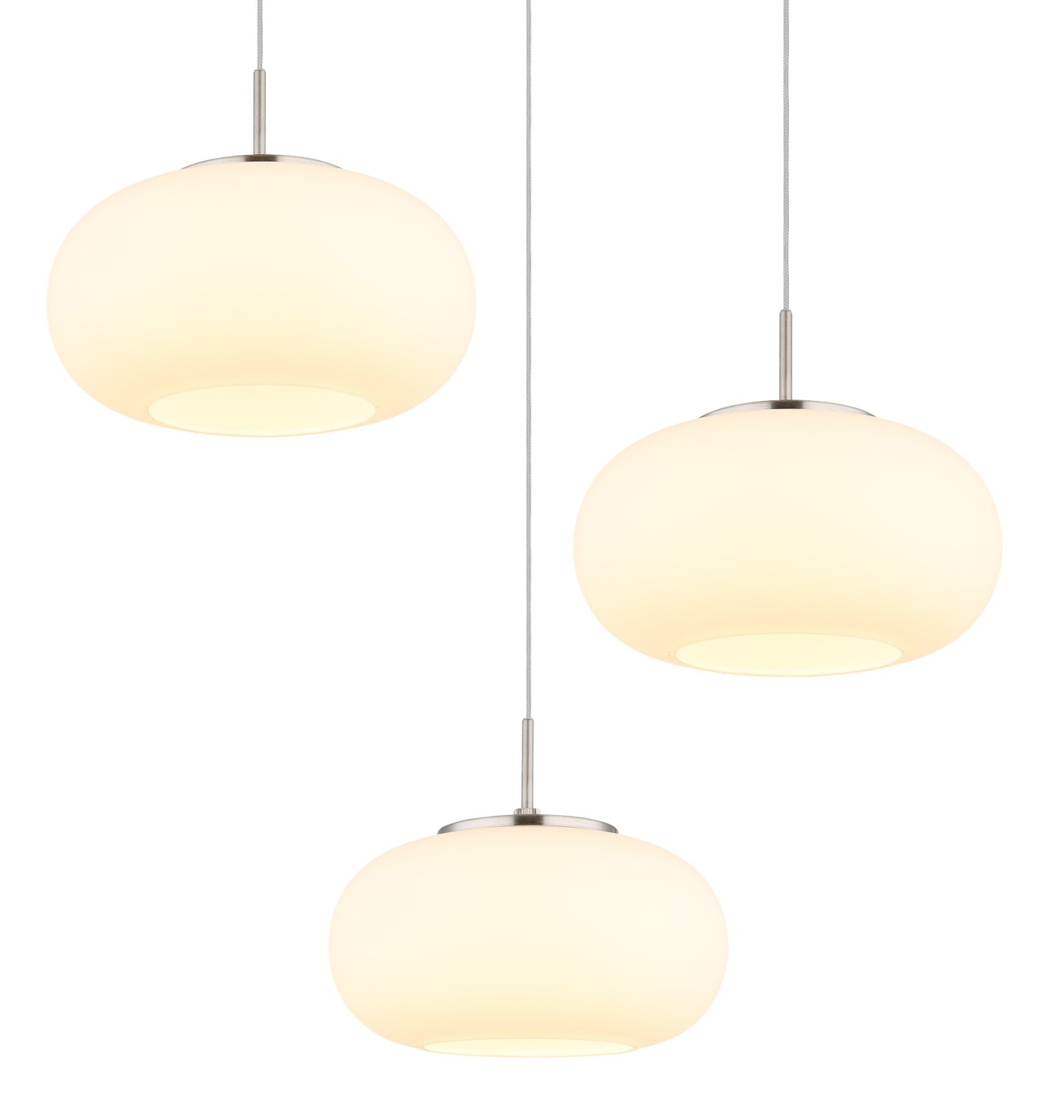 LED-Hängeleuchte - Nickel matt - opal - 3-flammig