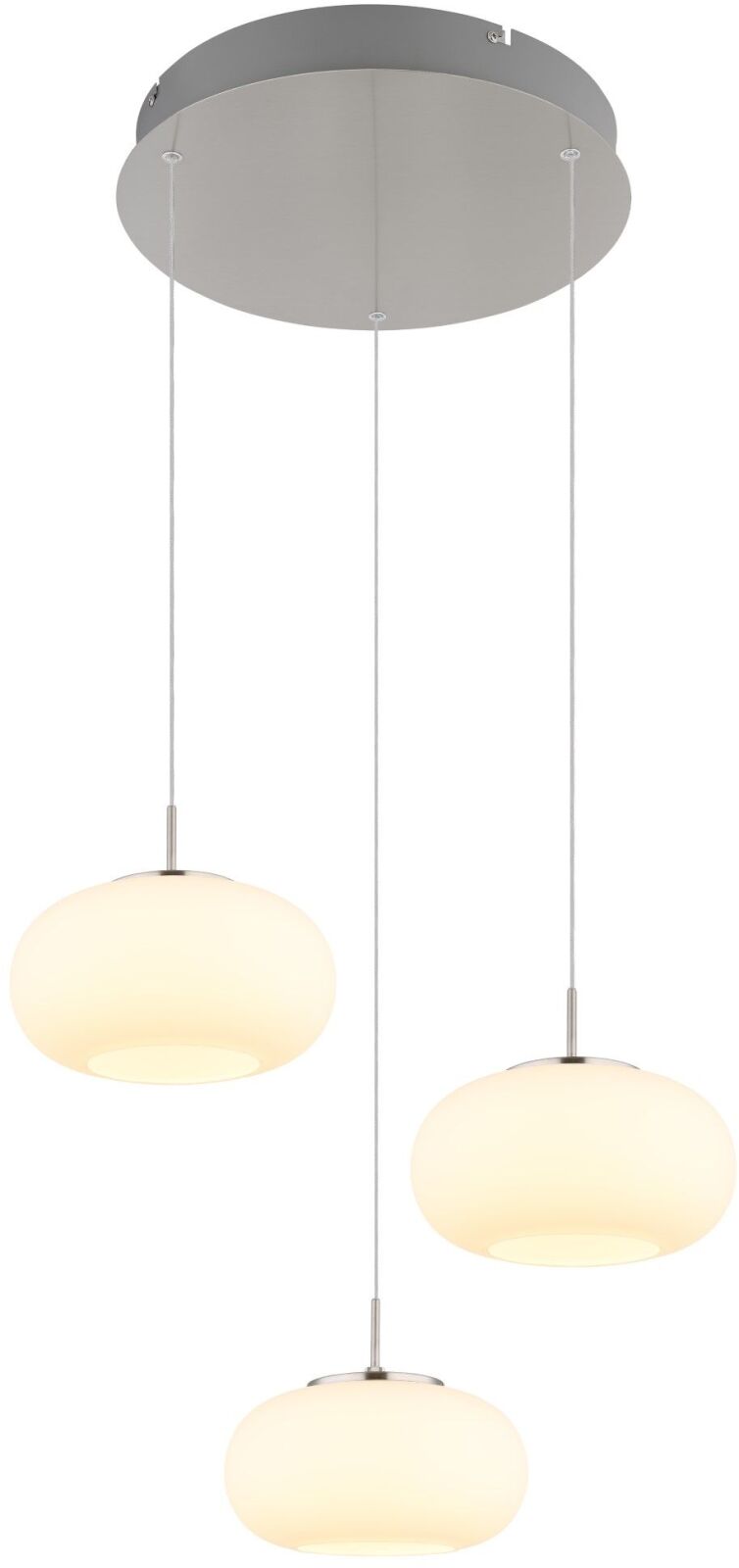LED-Hängeleuchte - Nickel matt - opal - 3-flammig