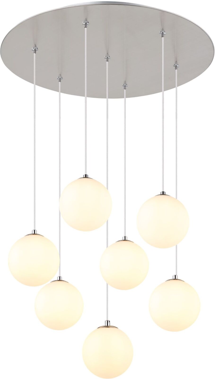 LED-Hängeleuchte - nickelfarben-opal - Ø 55 cm