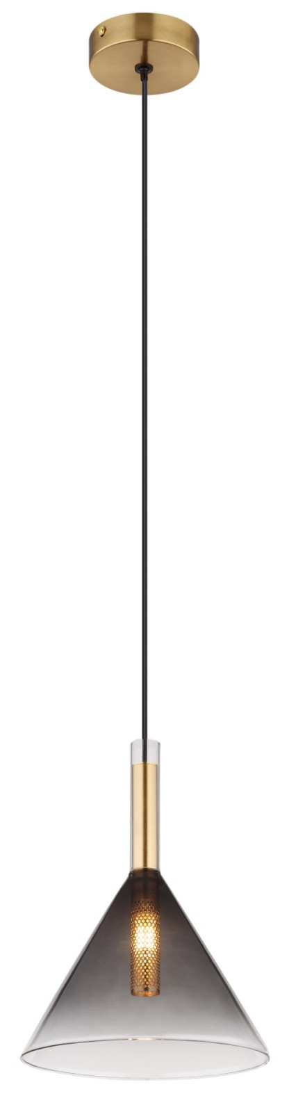 LED-Hängeleuchte - rauchfarben - messingfarben - 120 cm