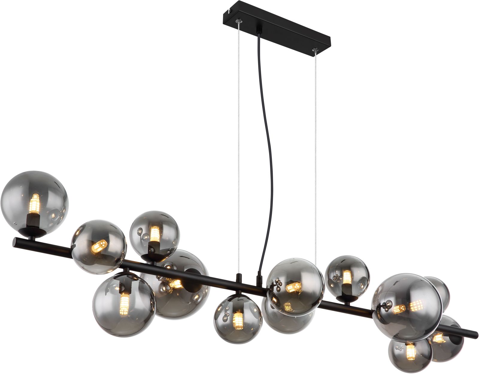 LED-Hängeleuchte - schwarz matt - 120 cm breit