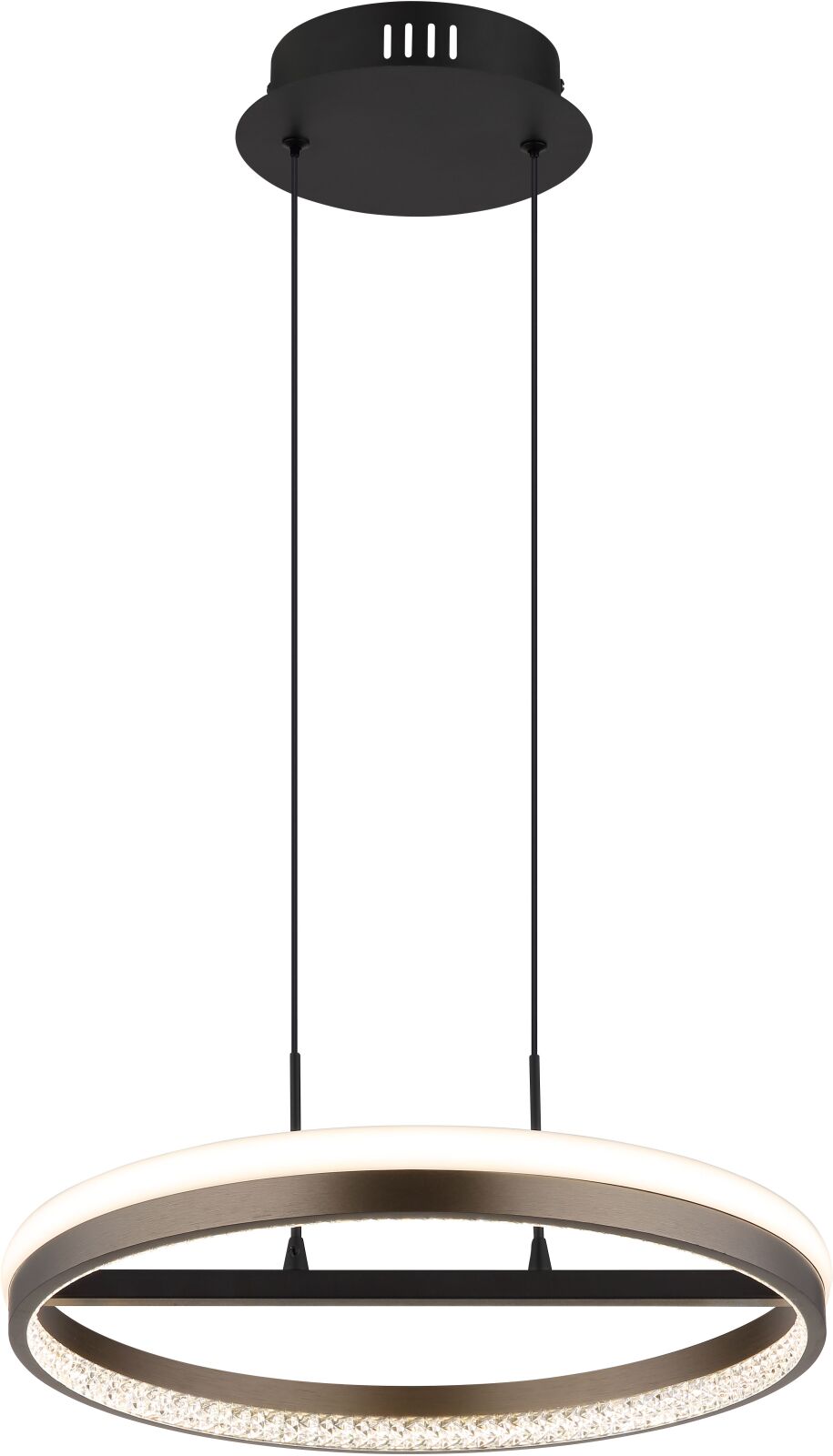 LED-Hängeleuchte - schwarz matt - dunkelgrau - opal - Memoryfunktion