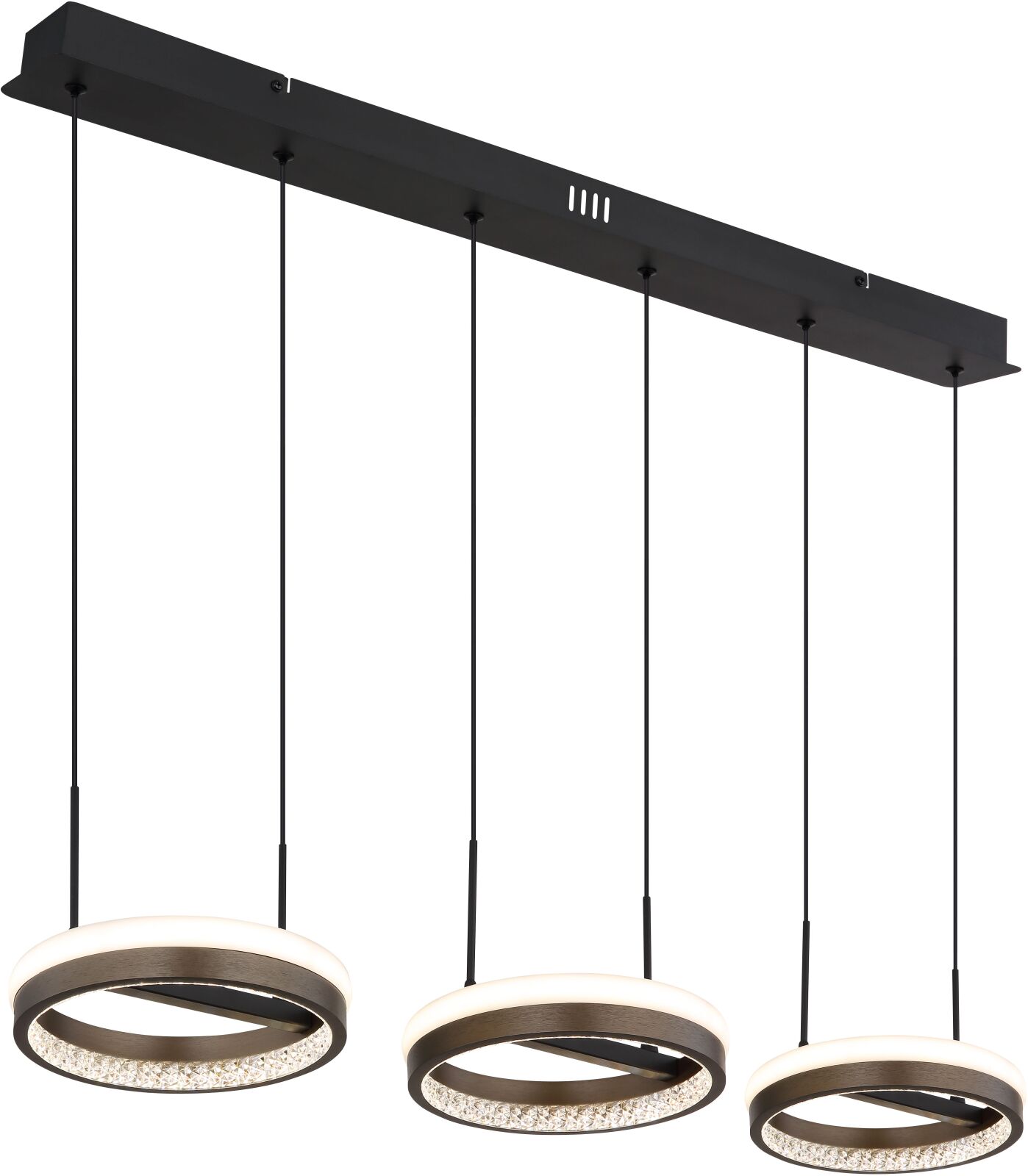 LED-Hängeleuchte - schwarz matt - dunkelgrau - opal - Memoryfunktion
