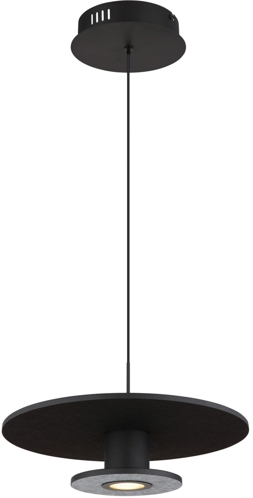 LED-Hängeleuchte - schwarz matt - grau - 150 cm