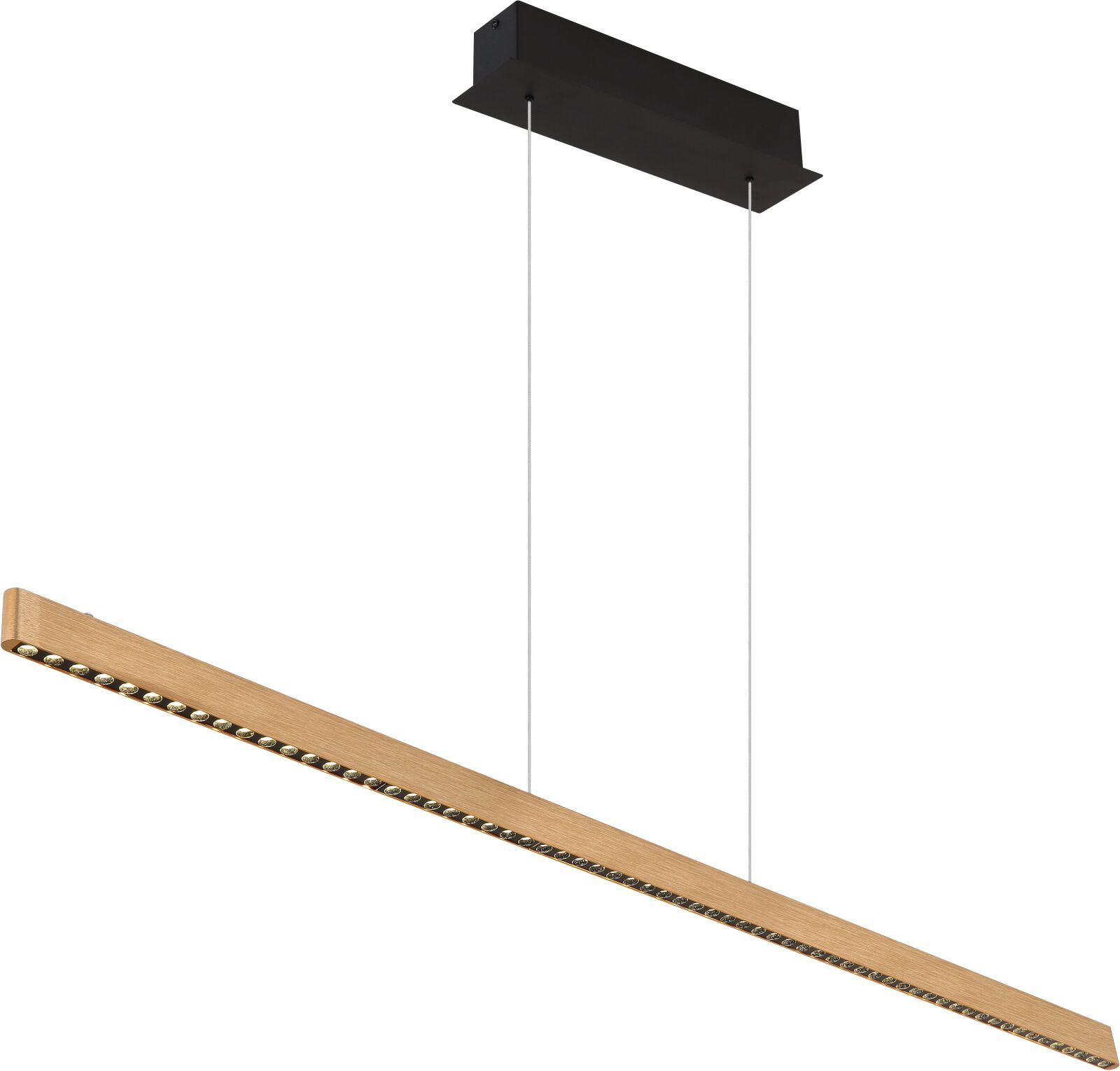 LED-Hängeleuchte - schwarz matt - kupferfarben - Touchdimmer - 120 cm