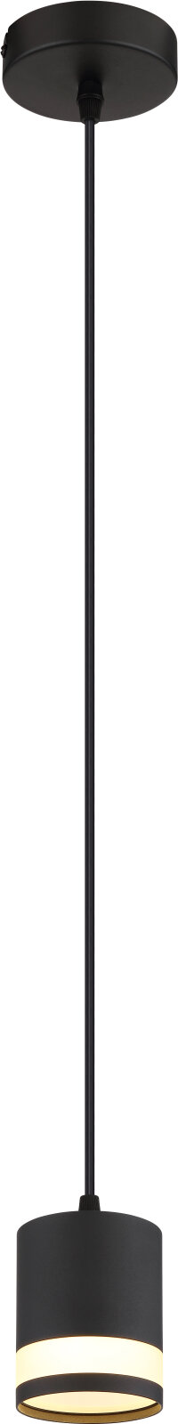 LED-Hängeleuchte - schwarz matt - opal - Ø 10 cm