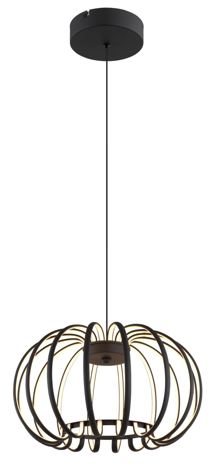 LED-Hängeleuchte - schwarz matt - opal - Memoryfunktion - Ø 40 cm
