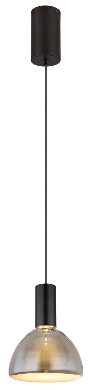 LED-Hängeleuchte - schwarz matt - rauchfarben - 150 cm