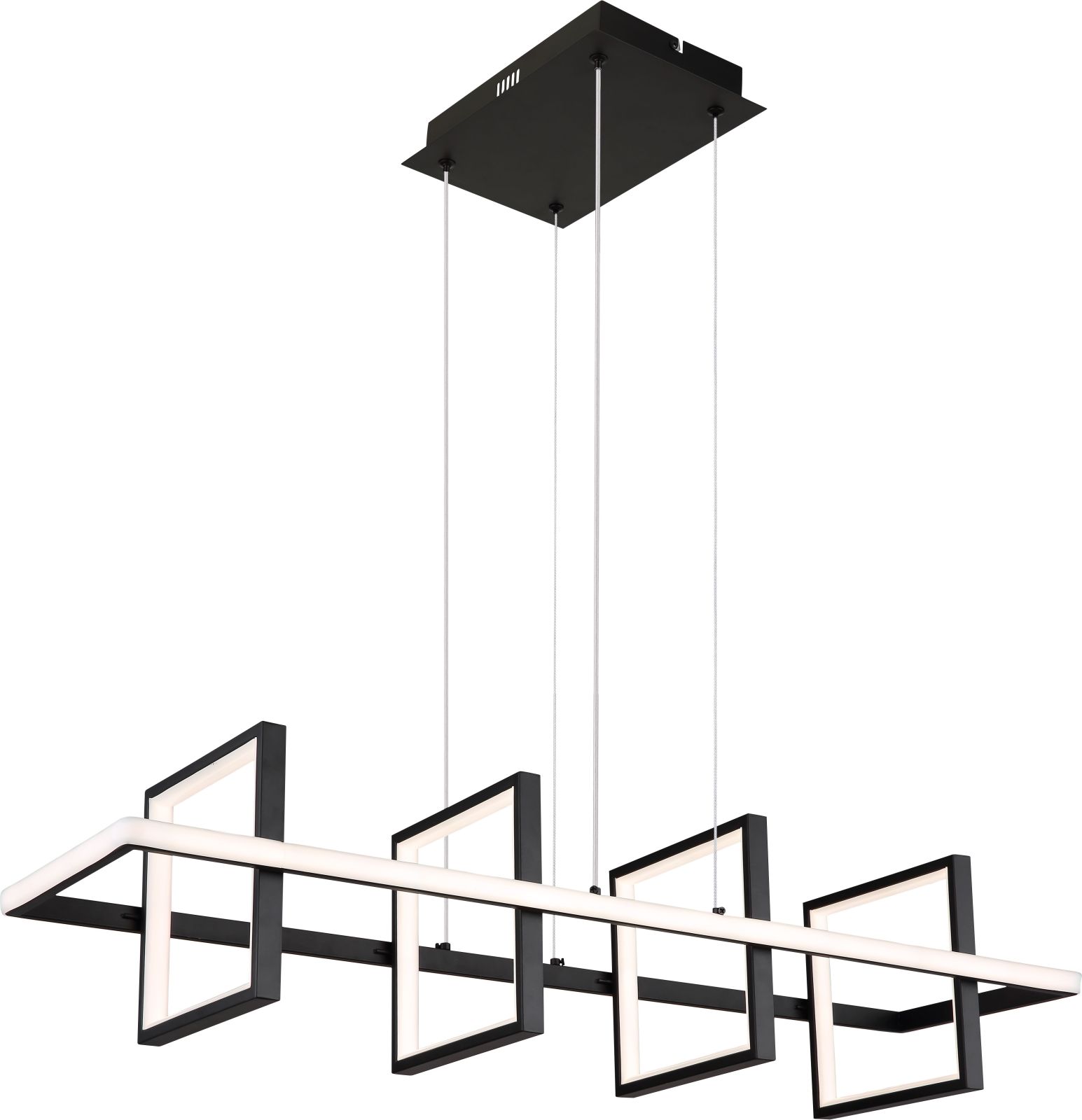 LED-Hängeleuchte - schwarz-weiß - Memoryfunktion - 90 cm