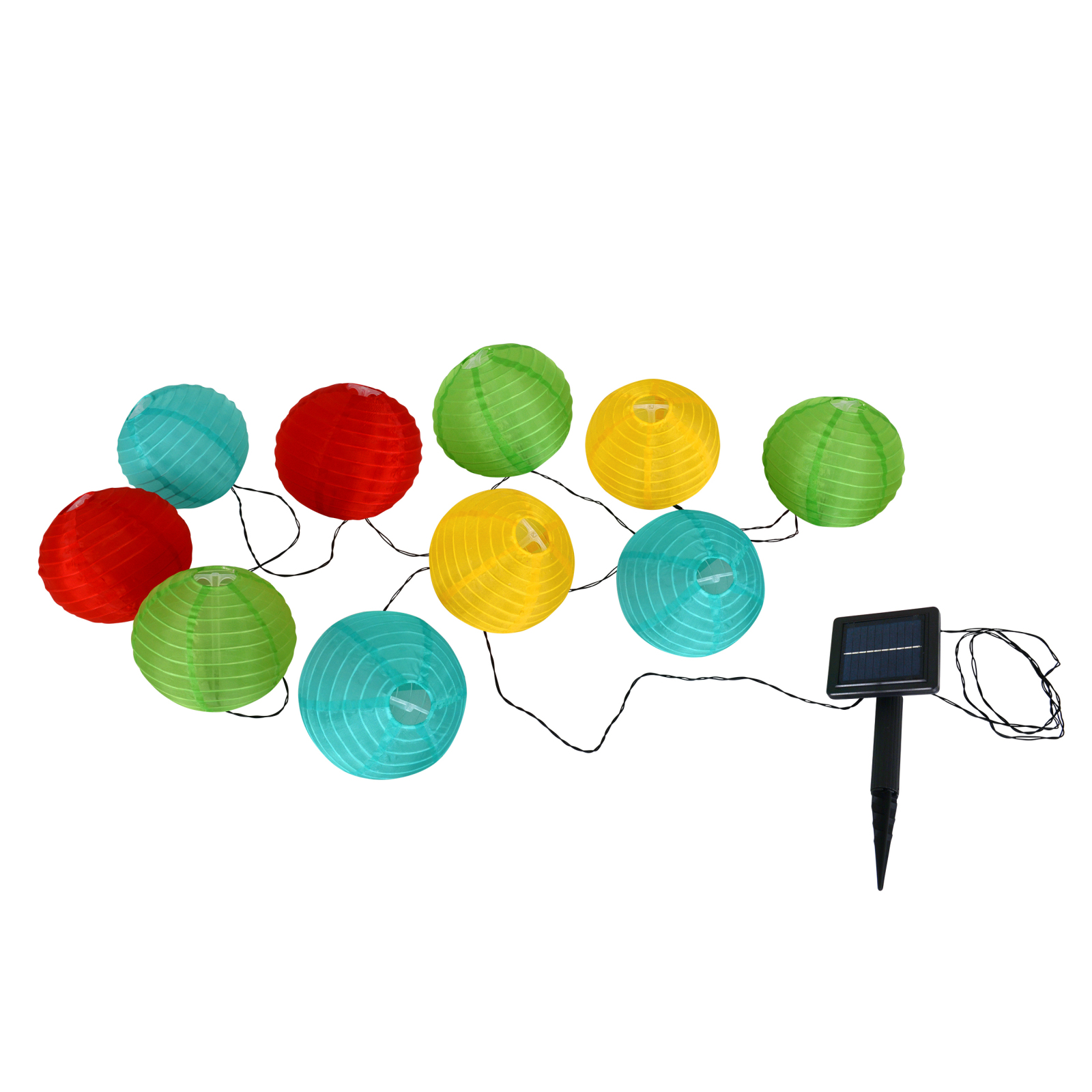 LED-Japanballon-Lichterkette - bunt - 10 Ballons